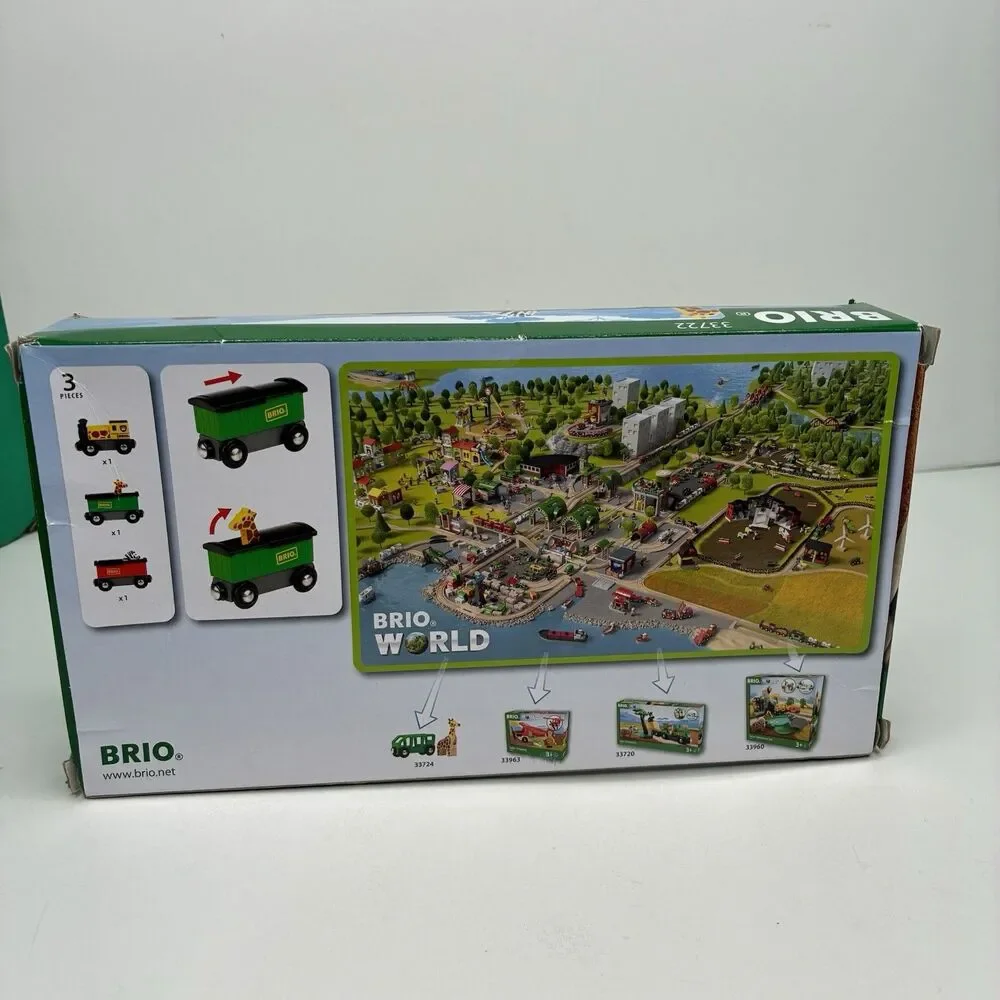 BRIO World 33722 Safari Train Interactive Toy Train Set for Kids Age 3 & Up NIB